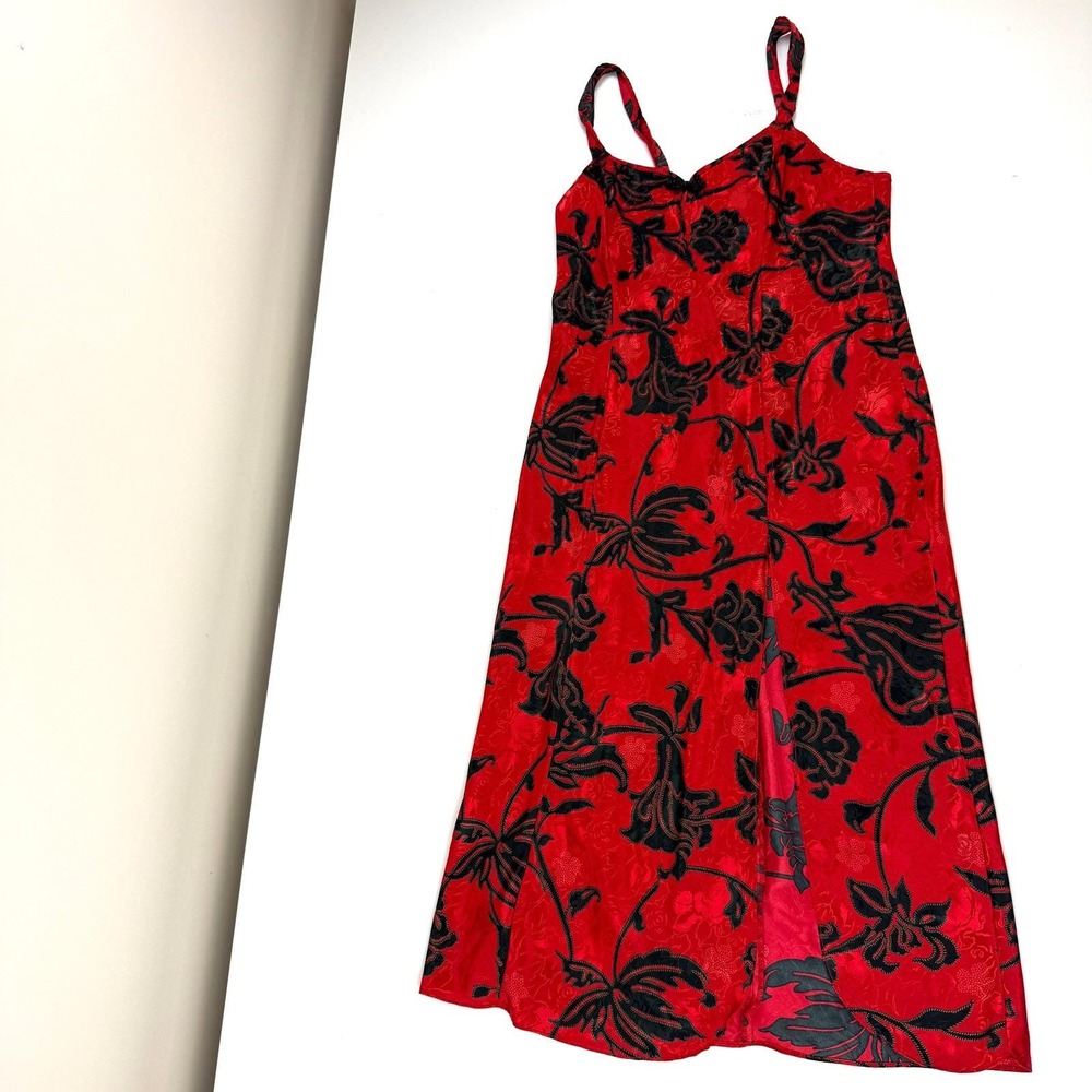 Vintage 90s Expressions by California Dynasty Red & Black Maxi Dress - Medium